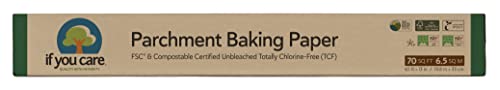If You Care Parchment Baking Paper – 70 Sq Ft Roll - Unbleached, Chlorine Free, Greaseproof, Silicone Coated – Standard Size – Fits 13 Inch Pans