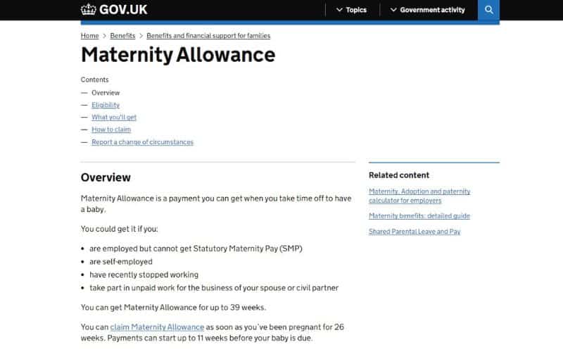 Maternity Allowance 