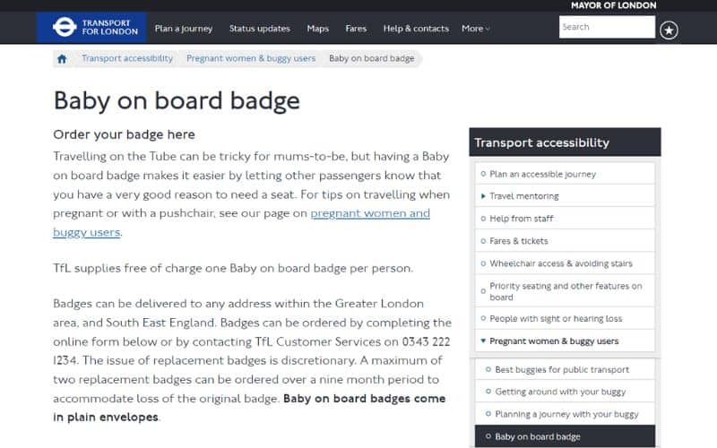 Free Baby Samples and Offers in the UK (2023 Update)_TfL Baby on Board 