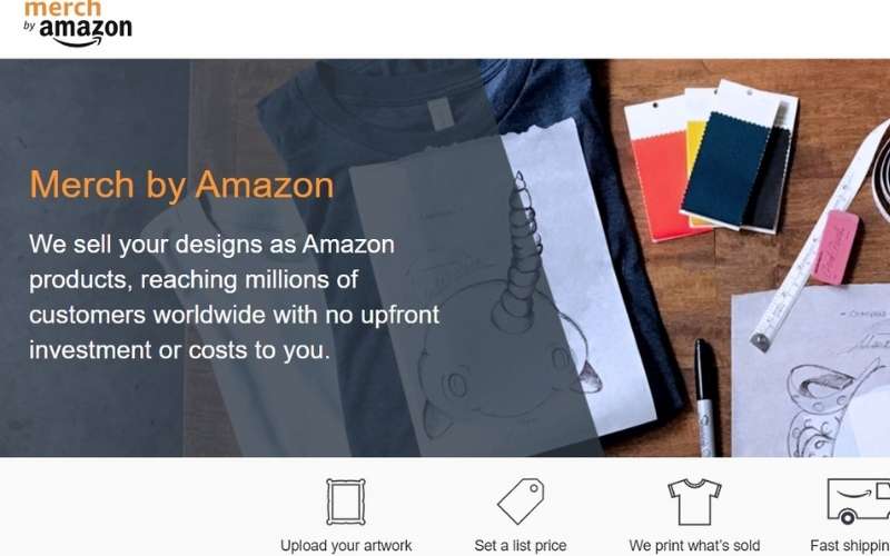 screenshot of Amazon Merch