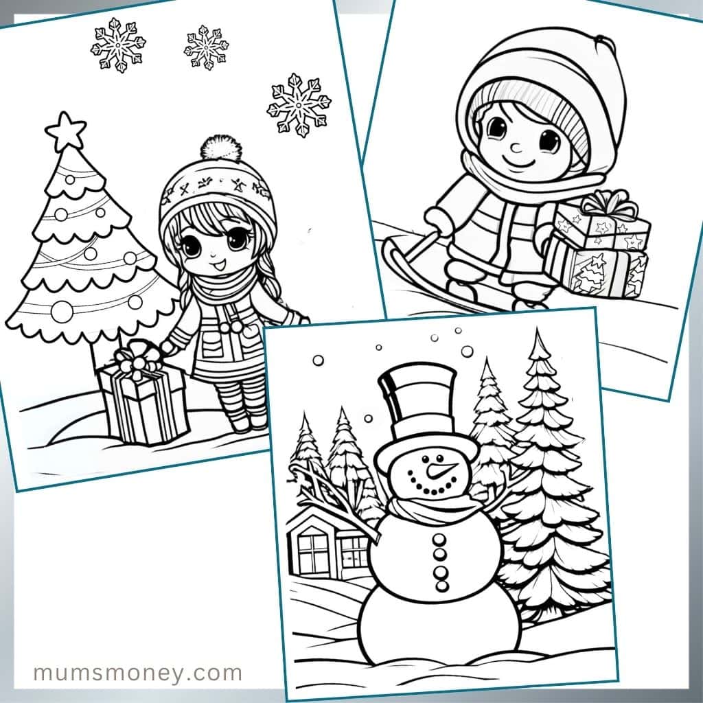 Chibi Kids and Snowman