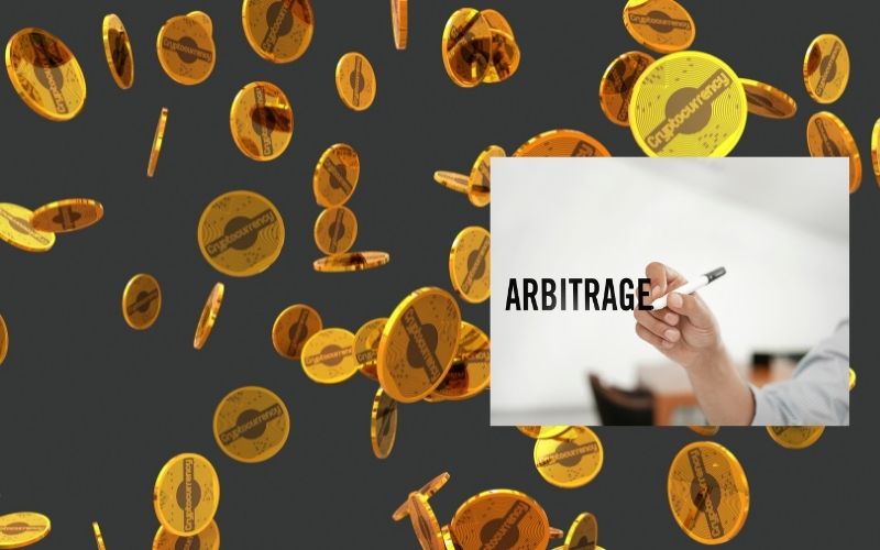 cryptocurrency, hand writing arbitrage on a virtual board