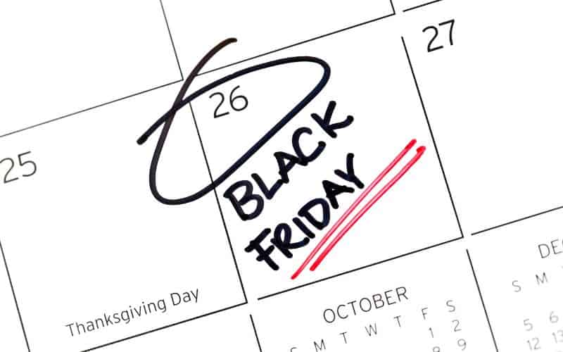 Image showing a calendar with Black Friday written on it