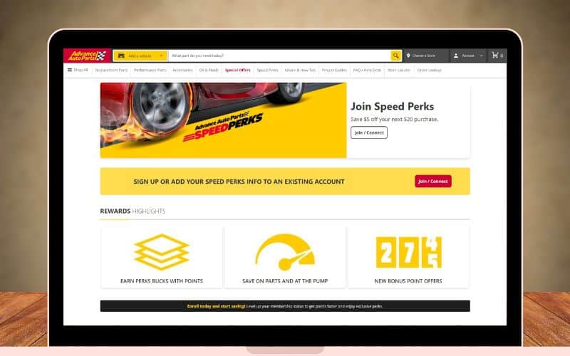 Image showing mock laptop with Advanced Auto Parts website