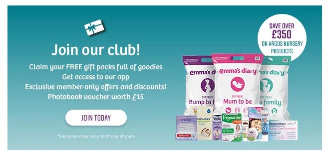 An ad about joining a baby club for Free Baby Samples and Offers