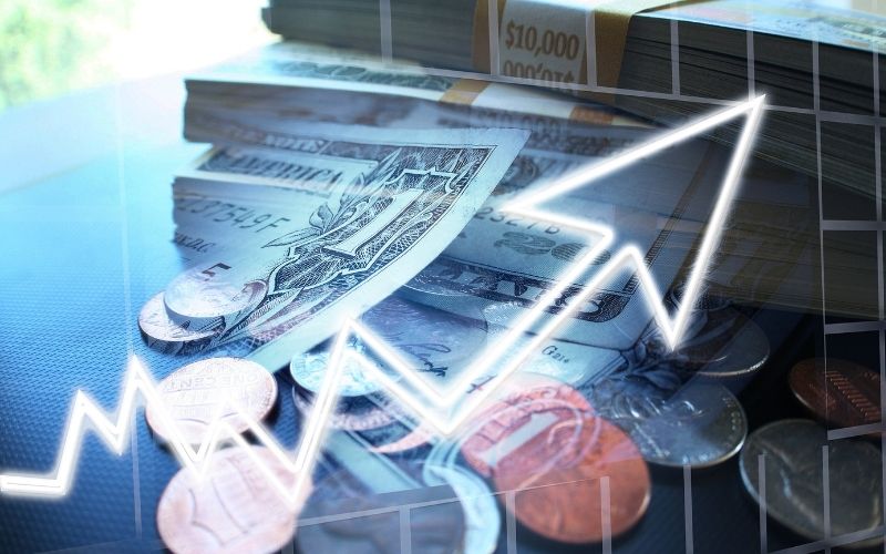 currency symbols coins and financial figures