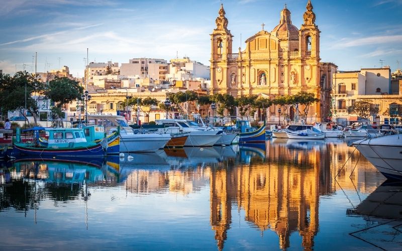malta big church at sunset