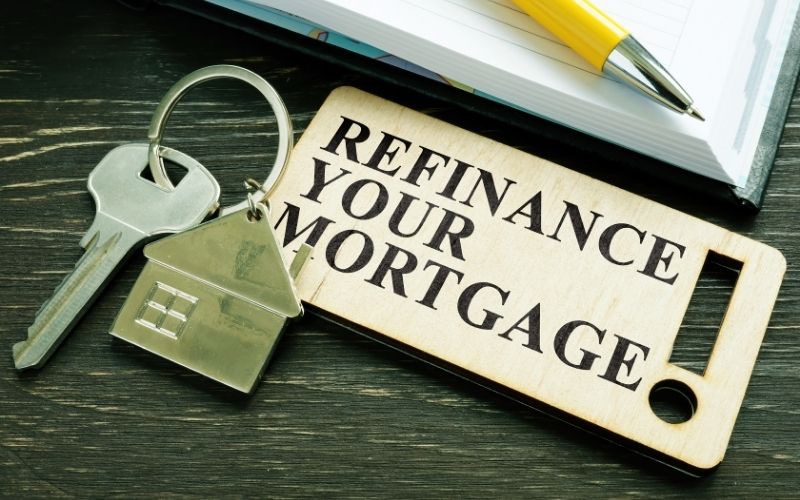 refinance your mortgage phrase and metal key with small home