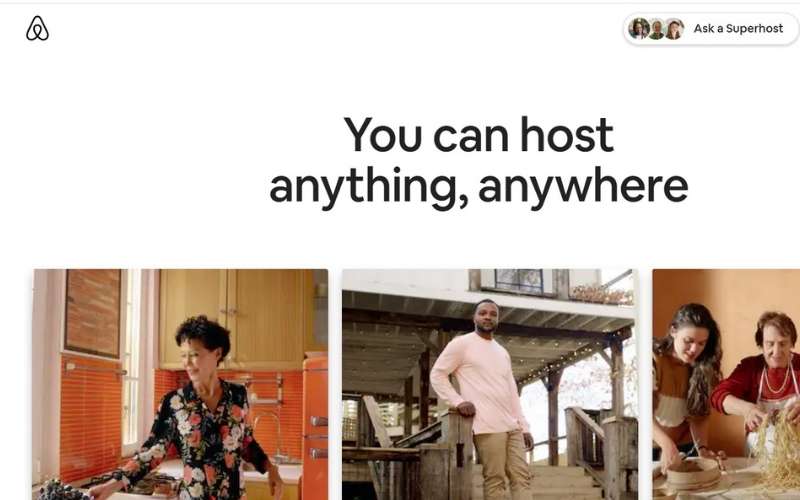 screenshot of airbnb host