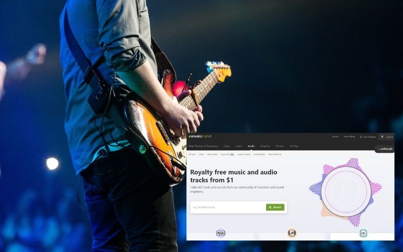 guitar artist playing at the concept and audiojungle screenshot 