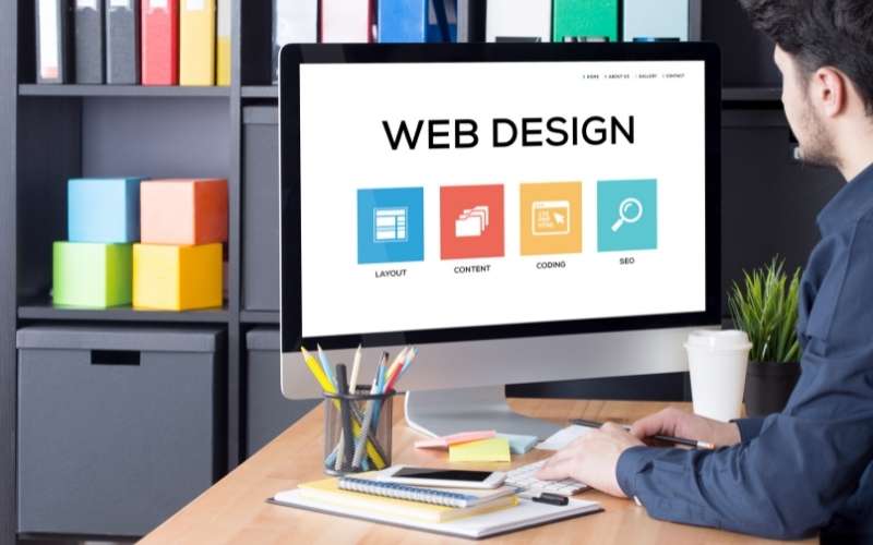 a young man doing web designing
