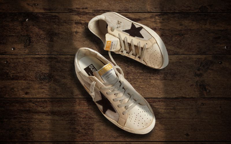 Women’s Super-Star sneakers in leather with mesh insert Why are Golden Goose Shoes So Expensive_Golden Goose Sneakers
