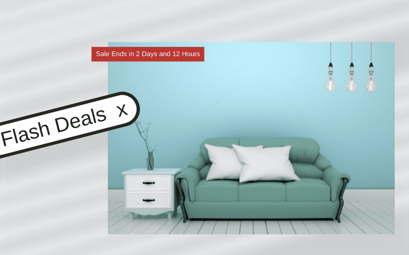 Image showing a sofa and side table with blue walls